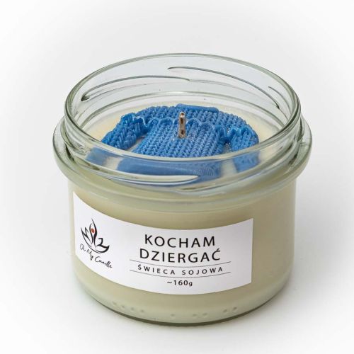 Świeca sojowa zapachowa 160g/235ml - Kocham Dziergać