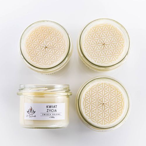 Świece sojowe zapachowe zestaw - 4 x Kwiat Życia - 4 x 160g